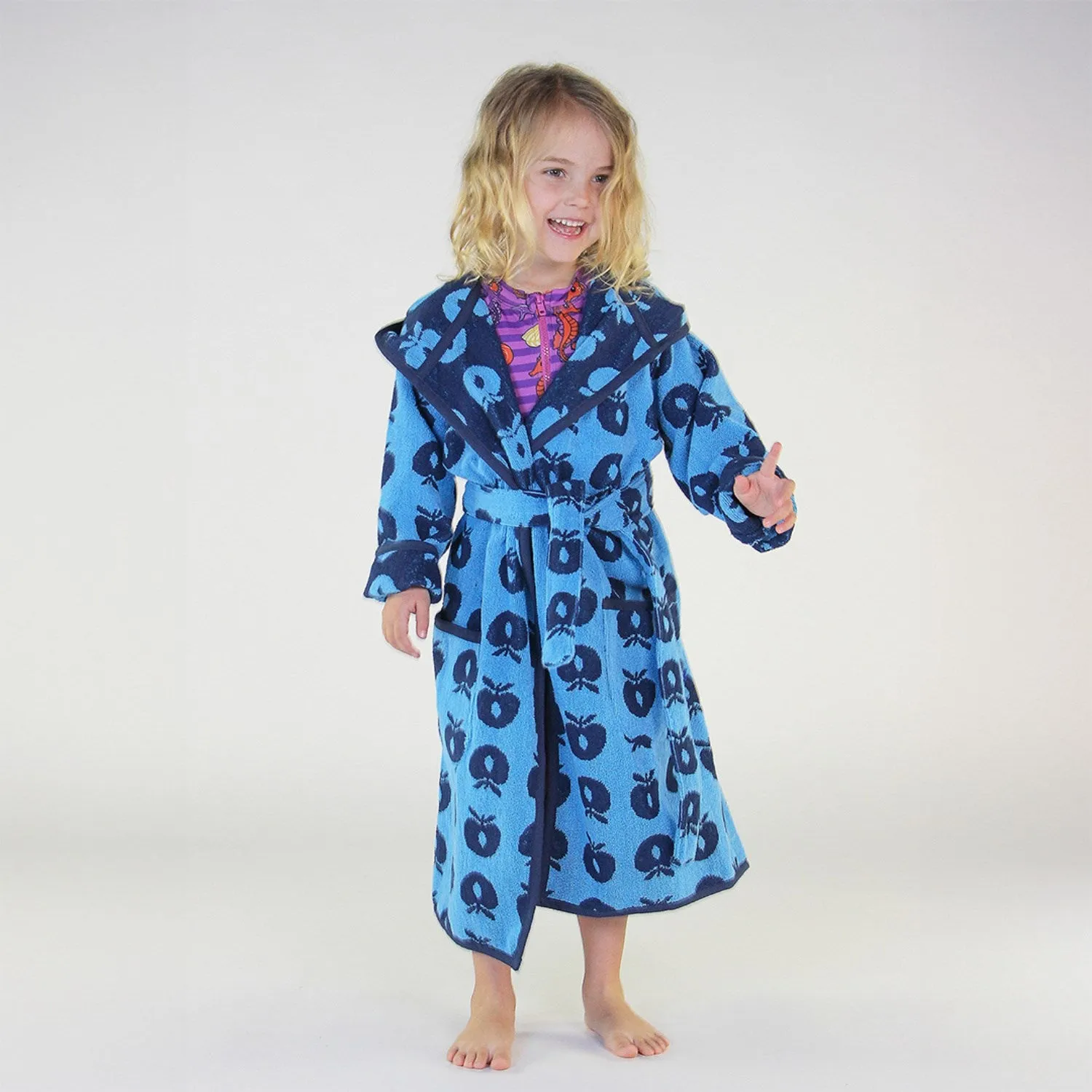 Småfolk Blue Grotto Bathrobe With Apples