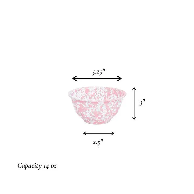 Splatter Small Footed Bowl - Pink & White