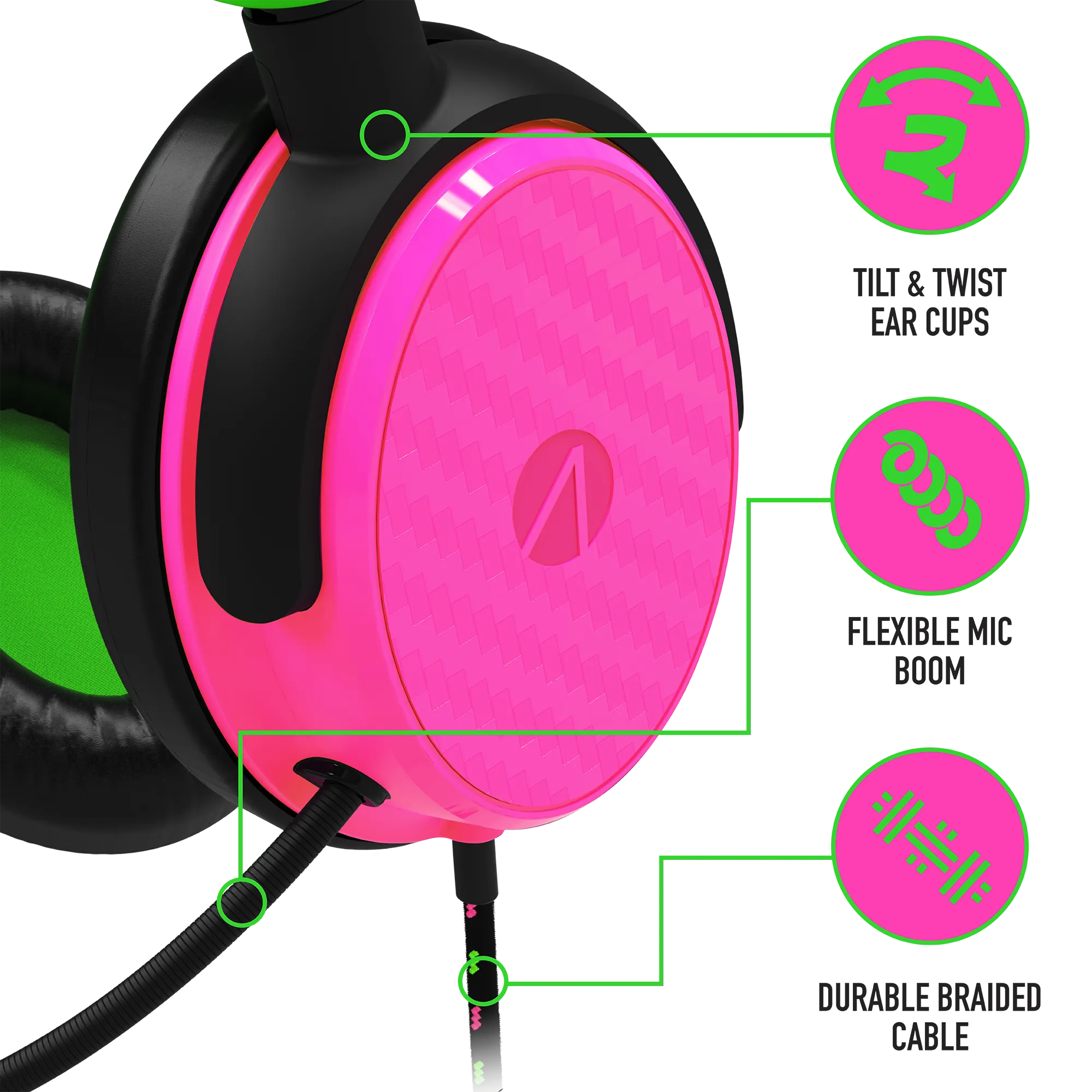 Stealth C6-100 Gaming Headset for Switch, XBOX, PS4/PS5, PC - Neon Green/Pink