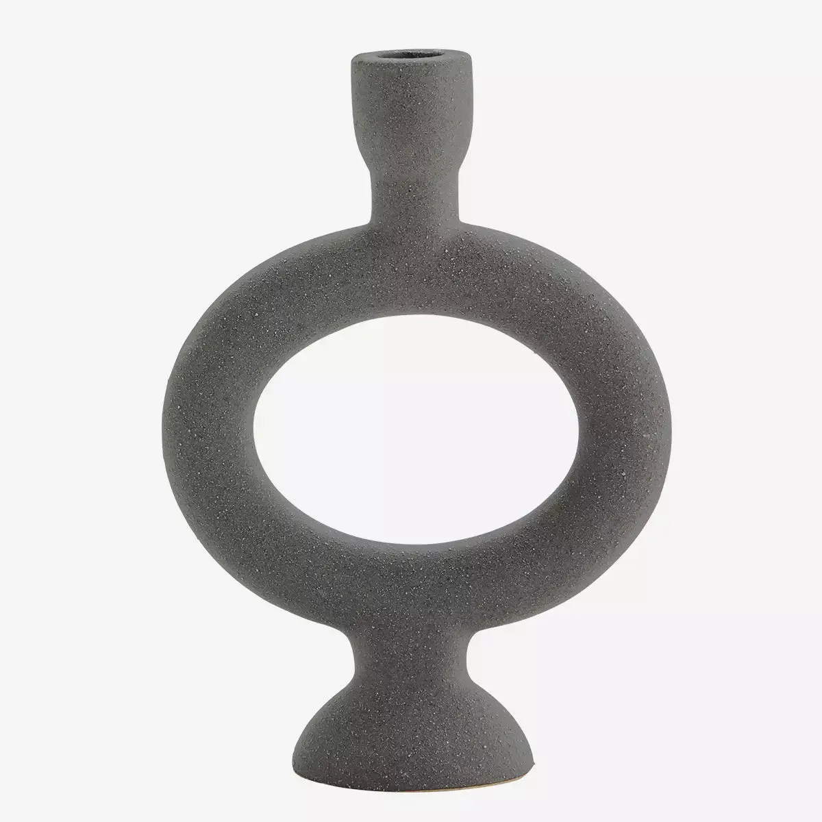 Stoneware Candle Holder - Matt Anthracite