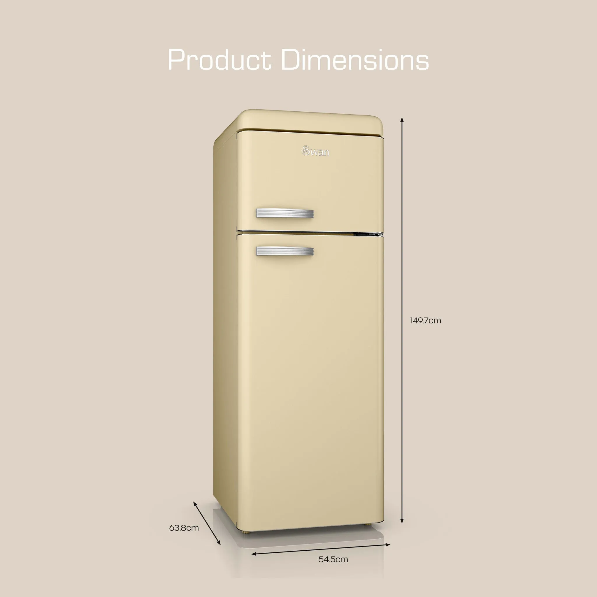 Swan SR11010CNE fridge-freezer Freestanding 168 L E Cream