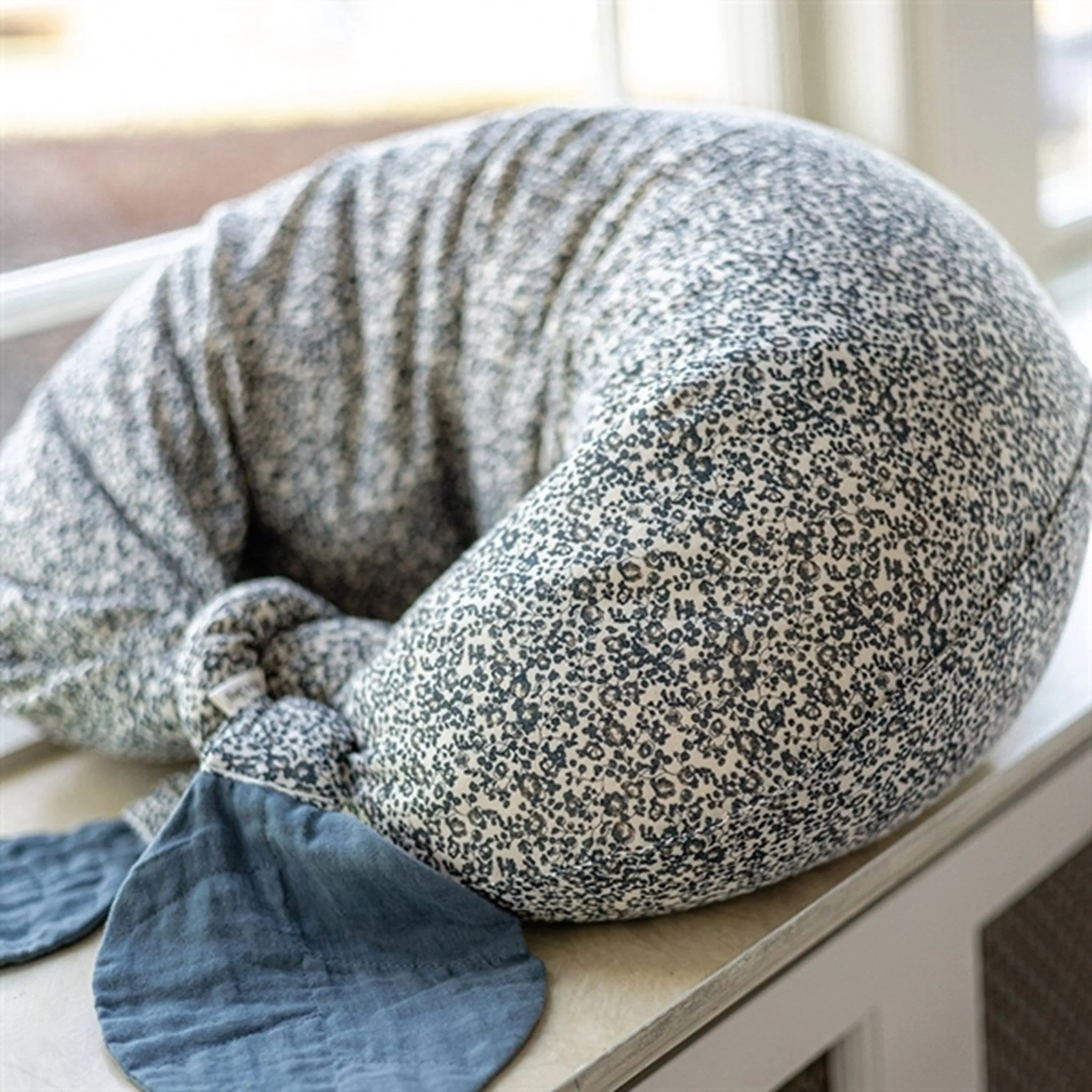 That's Mine Nursing Pillow Moon Flores Sandshell/Blue