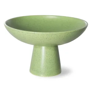 The Emeralds: Ceramic Bowl on Base Dripping Green Large