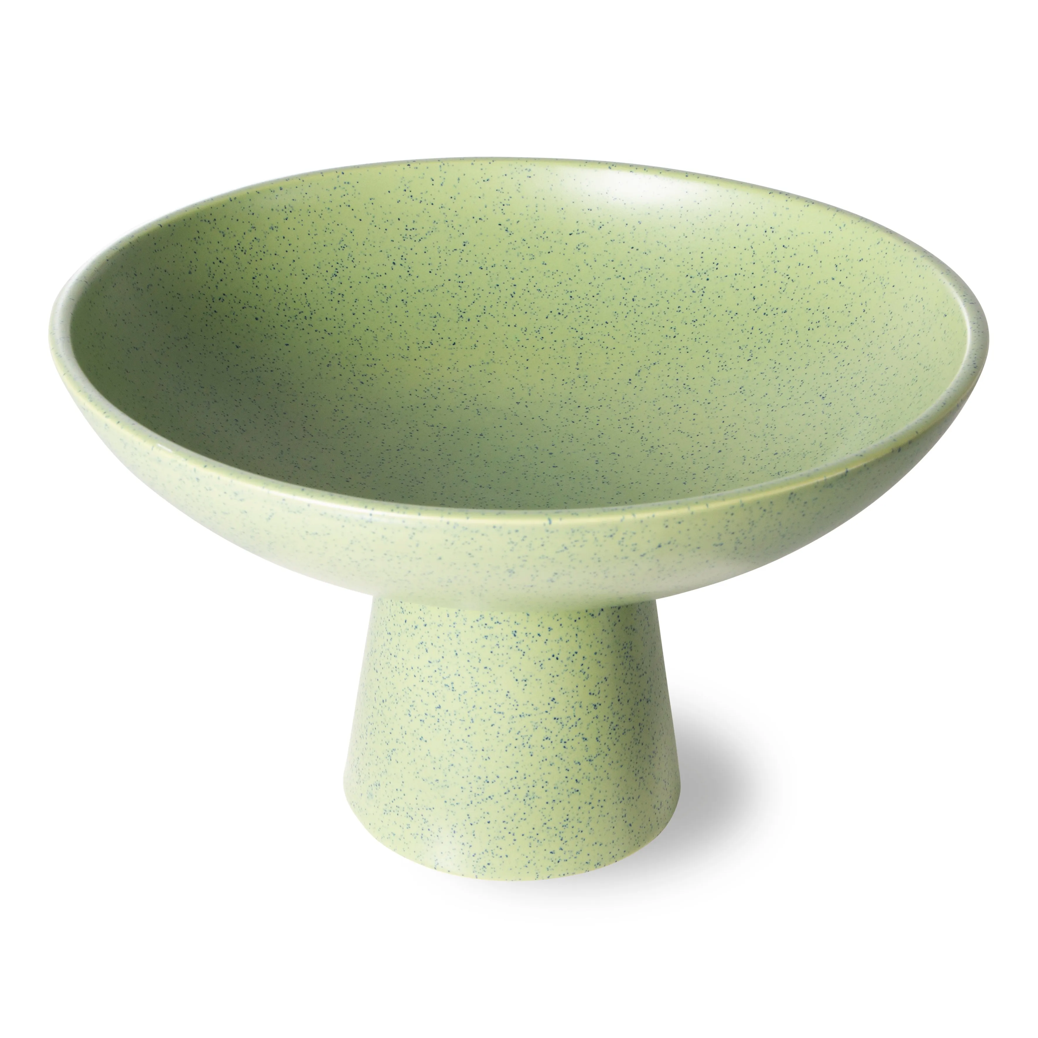 The Emeralds: Ceramic Bowl on Base Dripping Green Large