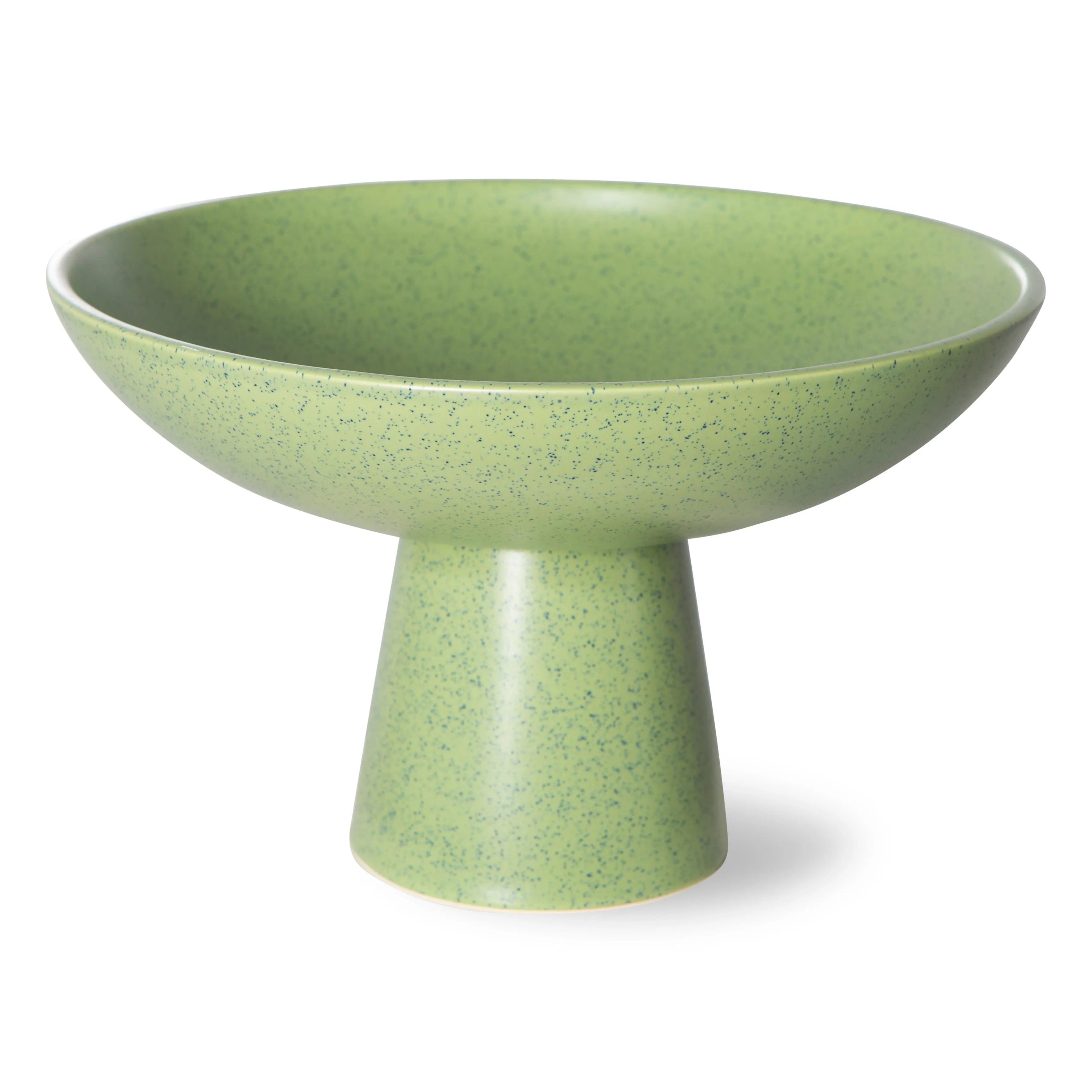 The Emeralds: Ceramic Bowl on Base Dripping Green Large