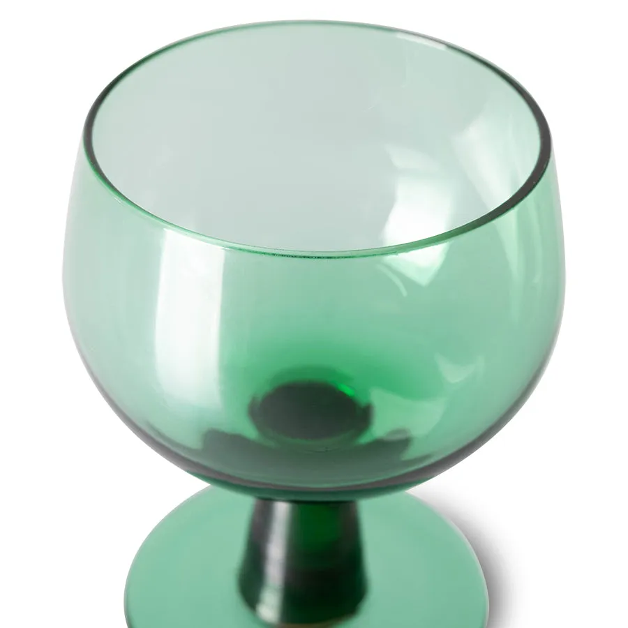 The Emeralds: Low Wine Glass Fern Green (Set of 4)