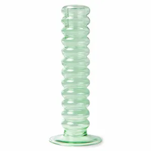 The Emeralds: Mint Green Glass Candle Holder Large