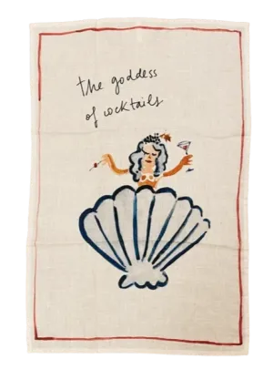 The Goddess of Cocktails Linen Tea Towel