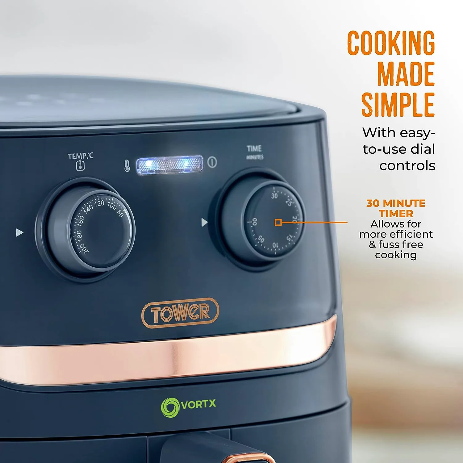 Tower Vortx 3.8L Colour Air Fryer - Midnight Blue