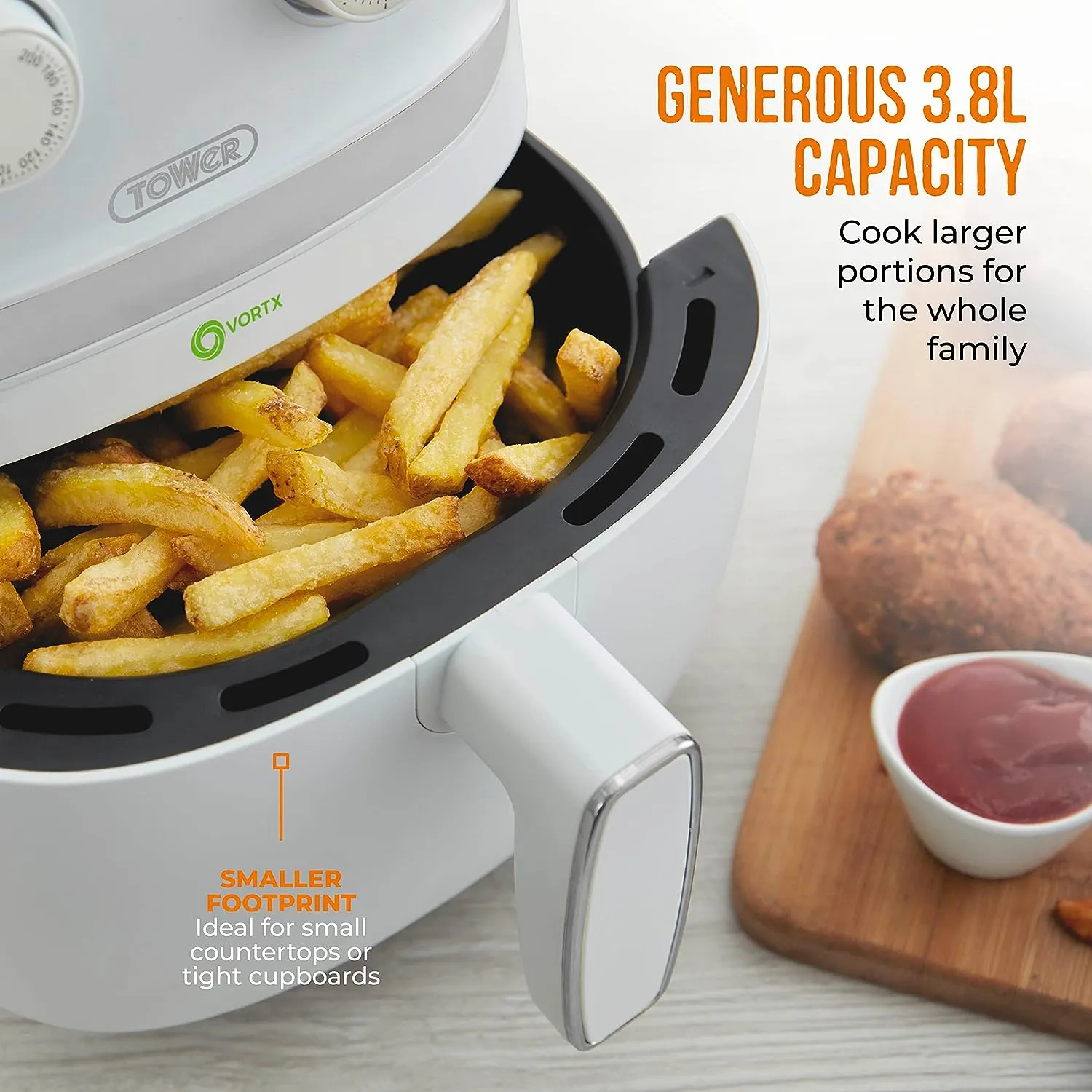 Tower Vortx 3.8L Colour Air Fryer- White