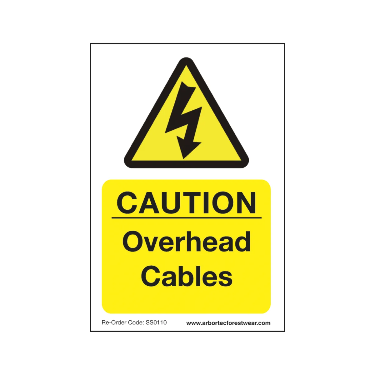 Treehog SS0110 Corex Safety Sign Caution Overhead Cables