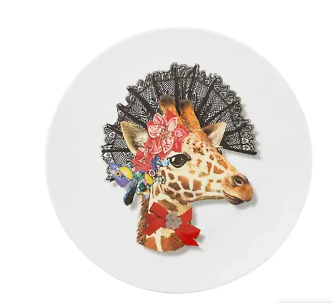 Vista Alegre | Christian Lacroix Love Who You Want Dessert Plate "Doa Jirafa"