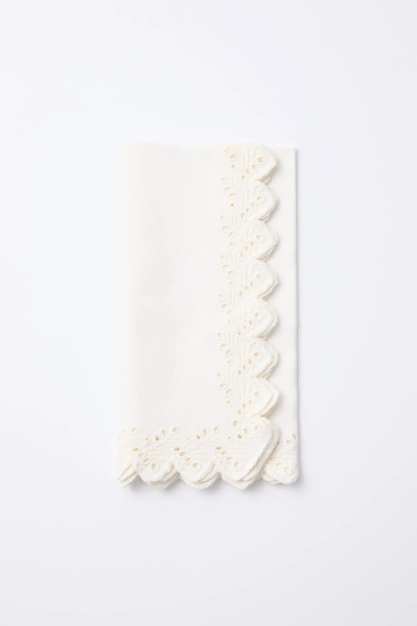 White Eyelet Embroidered Napkins Set of 4