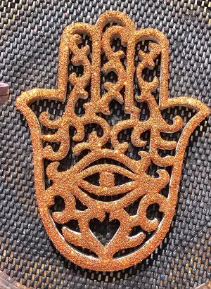 WOOD HAMSA WALL ART